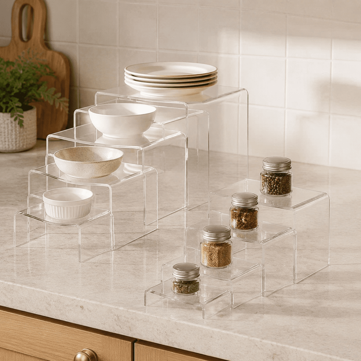 Acrylic Display Risers Clear Product Stand, Cupcakes Holder Dessert ...