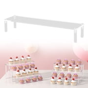 Acrylic Display Shelves, Multipurpose Organizer Rack, Clear Cupcake Stand Holder, Collectible Figure Shelf, Dessert Tray Vendor Display, Jewelry Showcase Riser for Store and Home Decor