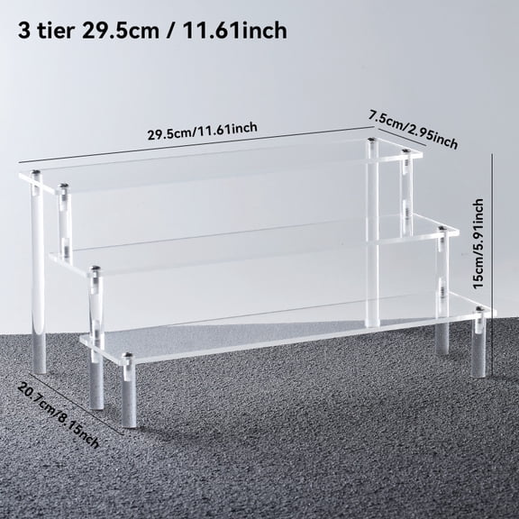 Acrylic Display Stand, 1pc Transparent Acrylic Display Tube Stand Holder For Perfume, Cosmetics, Cupcakes And Desserts, 3 Tier Shelves (3 Tier Approx. 30cm Width)