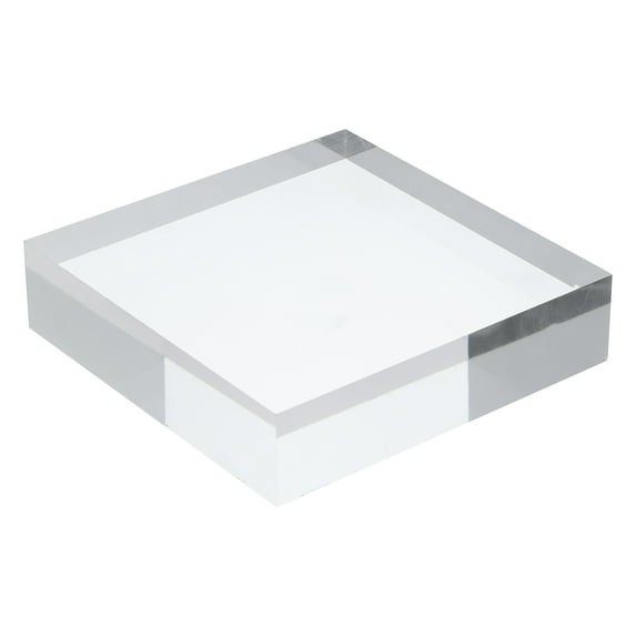 Acrylic Display Stand Base 4x4x1 Inch Solid Clear Square Display Riser