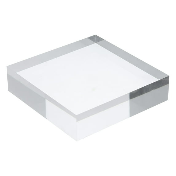 Acrylic Display Stand Base 5x5x1 Inch Solid Clear Square Display Riser