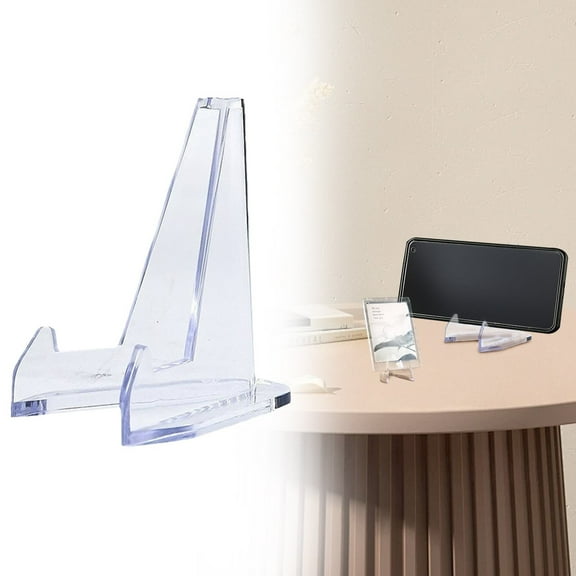 Acrylic Display Stand Holder & Card Easel - Commemorative Coin Challenge Holder Support for Collectibles, Clear (Style A)