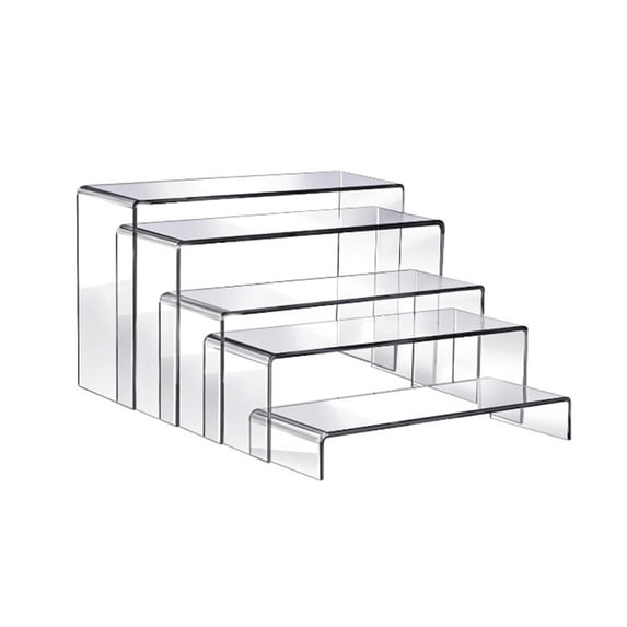 Acrylic Display Stand Organizer for Cosmetics & Collectibles – Multi-Layered Clear Shelf Riser with Anti-Slip Base for Stylish Desktop Storage and Showcasing