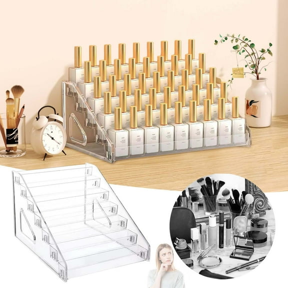 Acrylic Display Stand for Stickers & Cards 7-Tier Clear Sticker Holder for Vendor Events, Small Business, Retail Displays - Tabletop Greeting Card Rack for Postcards, Brochures & Trading Cards