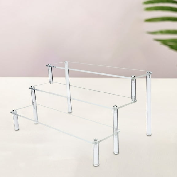 Acrylic Display Stand, ZzCityTK Clear Transparent Step Rack, Multi-Tier Ladder Organizer for Jewelry Perfume Cosmetics Collectibles