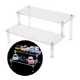 thumbnail image 1 of Acrylic Display Stands, Riser Display Shelf for Figures Cupcakes Cabinet Countertops Table , Clear 40cm 2 Tier, 1 of 10