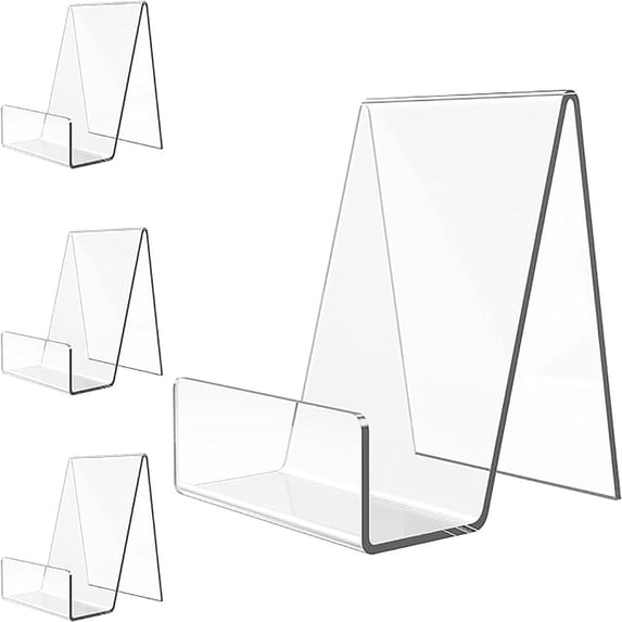 Acrylic Display, Stands for Display, 7X5 in, Easel Display Stand, Book Stands for Display, Home Retail Use, Transparent Acrylic, 4 Pcs