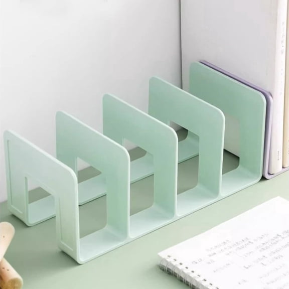 Kingfansion 2026 Homework Helper Student Bookends, Desk Study Buddy Book Organizers, Desktop Divider File Storage for Shelves, 4 Compartments, Acrylic