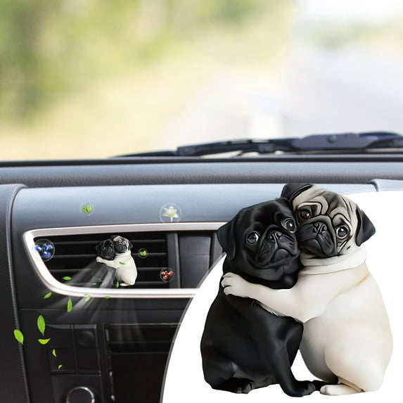 Acrylic Dog Car Air Vent Clip - Pet Lover Aromatherapy Ornament, Cute Flat Hanging Decoration for Vehicle Interior, Easy Install No Tools Needed