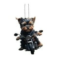 thumbnail image 1 of Acrylic Dog Motorcycle Christmas Pendant Decoration Dog Christmas Tree Ornament Dog Lover Ornament 2D Flat Design, 1 of 4