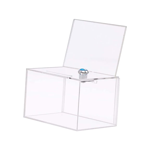 Acrylic Donation Box Clear Lockable Voting Box for Tabletop Community Events