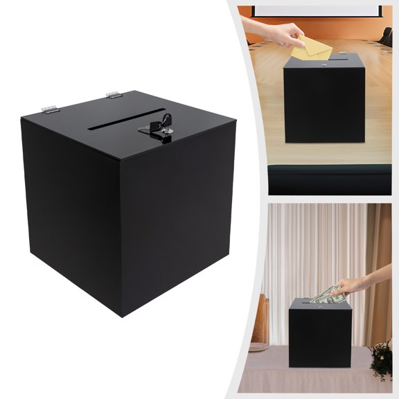 Acrylic Donation Box, Suggestion Box, Money Storage Square Container, Suggestion Box with Lock for Offices, Corporate Organizations, Schools (12*12*12in)