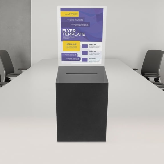 Acrylic Donation Box with Lock, Ballot & Suggestion Box with Sign Holder for Churches, Coffee Shops, Hotels