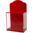 thumbnail image 1 of Acrylic Donation Suggestion collection Box For Fundraising Wall mounted Or Retail Countertop Tip Box with curved edges back wall display area 10 x 6 inches, Lock With set of keys Red, 1 of 5