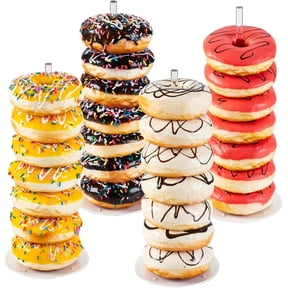 4PCS Acrylic Donut Display Stand Tower - Dessert Table Holder for Donuts, Bagels & Doughnuts - Parties, Christmas, Birthday, New Year