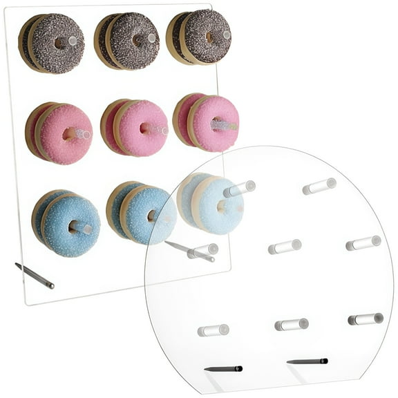 Acrylic Donut Display Stand, Transparent Donut Holder for Wedding and Party, Includes Round and Square Designs, Long-Lasting and Easy to Assemble, Great for Desserts and Treats