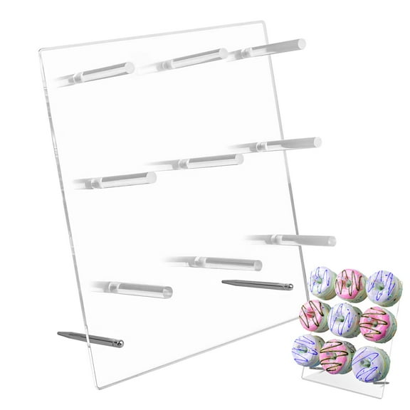 Acrylic Donut Stand, Clear Donut Rack, Reusable Donut Holder for Birthday Shower, Doughnut Party Decorations