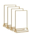 thumbnail image 1 of Acrylic Double Sided Sign Holder Gold Picture Frame, Clear Display Stand, Gold, 4 Piece, 1 of 6