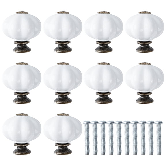 Acrylic Drawer Knobs with Iron Finding and Screw for Home Cabinet Cupboard and Dresser White 1x1 inch(24x26mm) for DIY