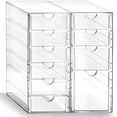 thumbnail image 1 of Acrylic Drawer Makeup Organizer with 10 Drawers, Set of 2 Office Desk Organizers Accessories, Clear Stackable Storage Drawers for Vanity, Countertop, Craft, Jewelry, Art Supply Organization, 1 of 9