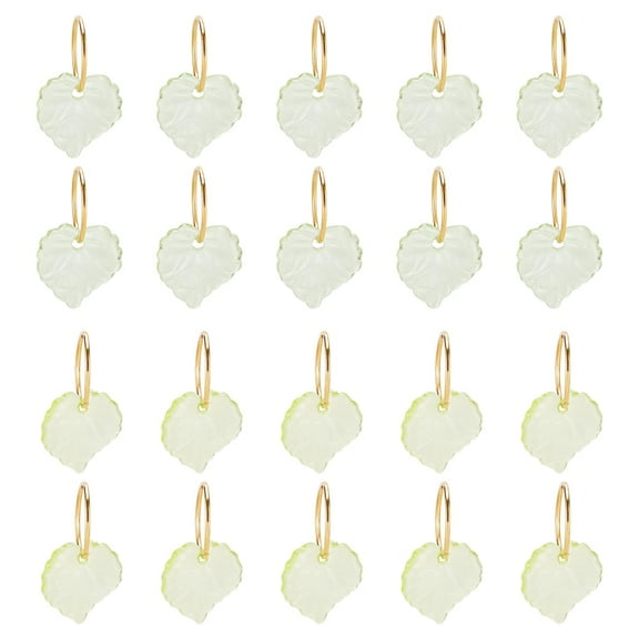 Acrylic Dreadlocks Beads Iron Braiding Hair Pendants Decoration Clips for Hair Styling Leaf Golden 25mm 2 style 10pcs/style 20pcs/set