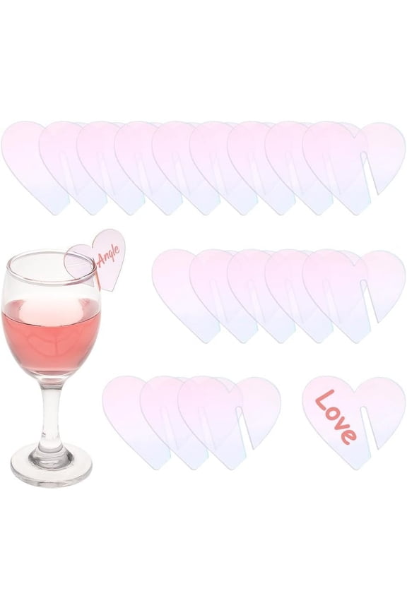 Acrylic Drink Tags Blank Party Drink Name Tag DIY Acrylic Drink Label Wine Glass Charms Drink Markers for Valentine's Day Wedding Birthday Party Bar colorful