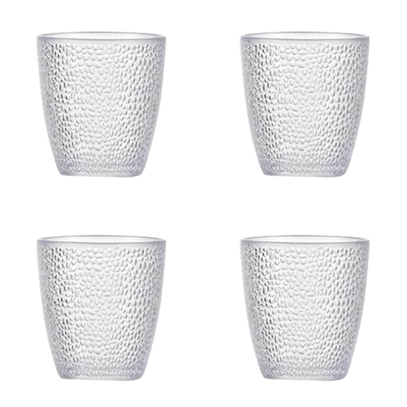 Acrylic Drinking Glasses 7oz Set of 4, Unbreakable Reusable Tumblers, Stackable Dishwasher Safe Water Cups for Home, Outdoors, Parties and Restaurants