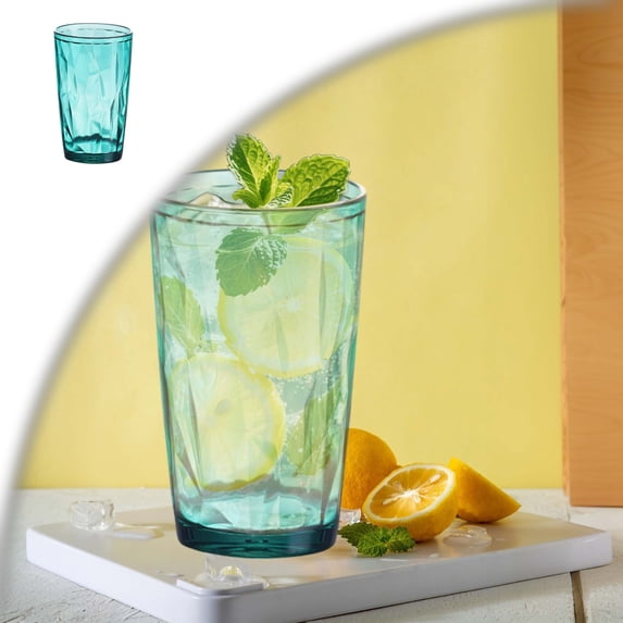 Acrylic Drinking Glasses, Reusable Tumblers Drinkware Unbreakable Water Glasses Cups Stackable & Dishwasher Safe for Home Outdoors Restaurant