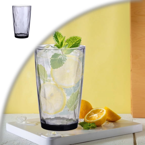 Acrylic Drinking Glasses, Reusable Tumblers Drinkware Unbreakable Water Glasses Cups Stackable & Dishwasher Safe for Home Outdoors Restaurant