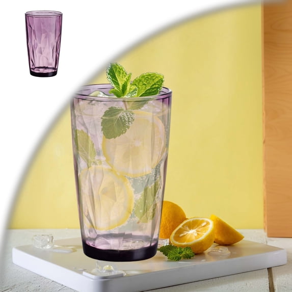 Acrylic Drinking Glasses, Reusable Tumblers Drinkware Unbreakable Water Glasses Cups Stackable & Dishwasher Safe for Home Outdoors Restaurant
