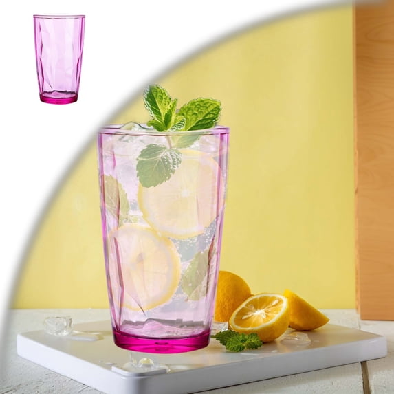 Acrylic Drinking Glasses, Reusable Tumblers Drinkware Unbreakable Water Glasses Cups Stackable & Dishwasher Safe for Home Outdoors Restaurant