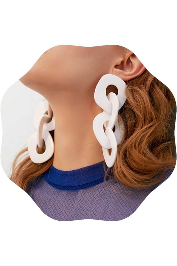 Acrylic Drop Dangle Earrings Chunky Long Link Chain Dangle Earrings Punk Drop Statement Acrylic Earrings for Women