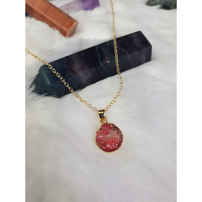 Druzy stone necklace deals