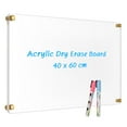thumbnail image 1 of Acrylic Dry Erase Board, 24''x16'' Clear White Board for Wall, Non-Magnetic Floating White Board for Wall with Marker Holder, 2 Markers, for Office, Restuarant, 1 of 8