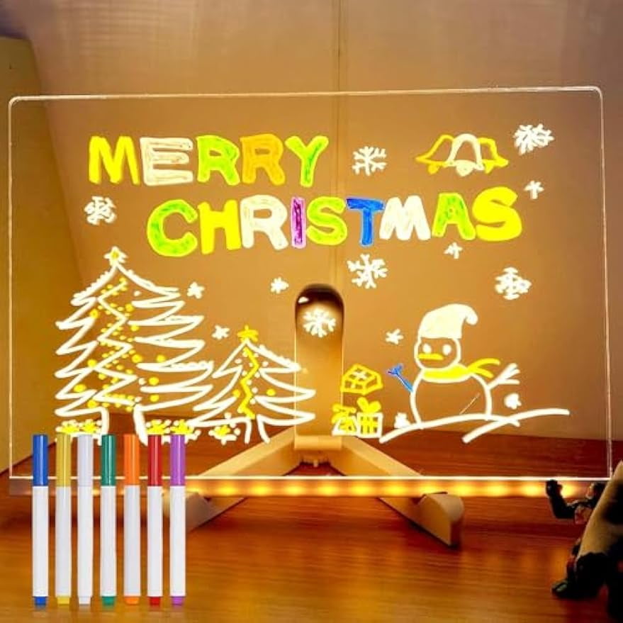 Acrylic Dry Erase Board with Light, 2025 New LED Note Board with Colors ...