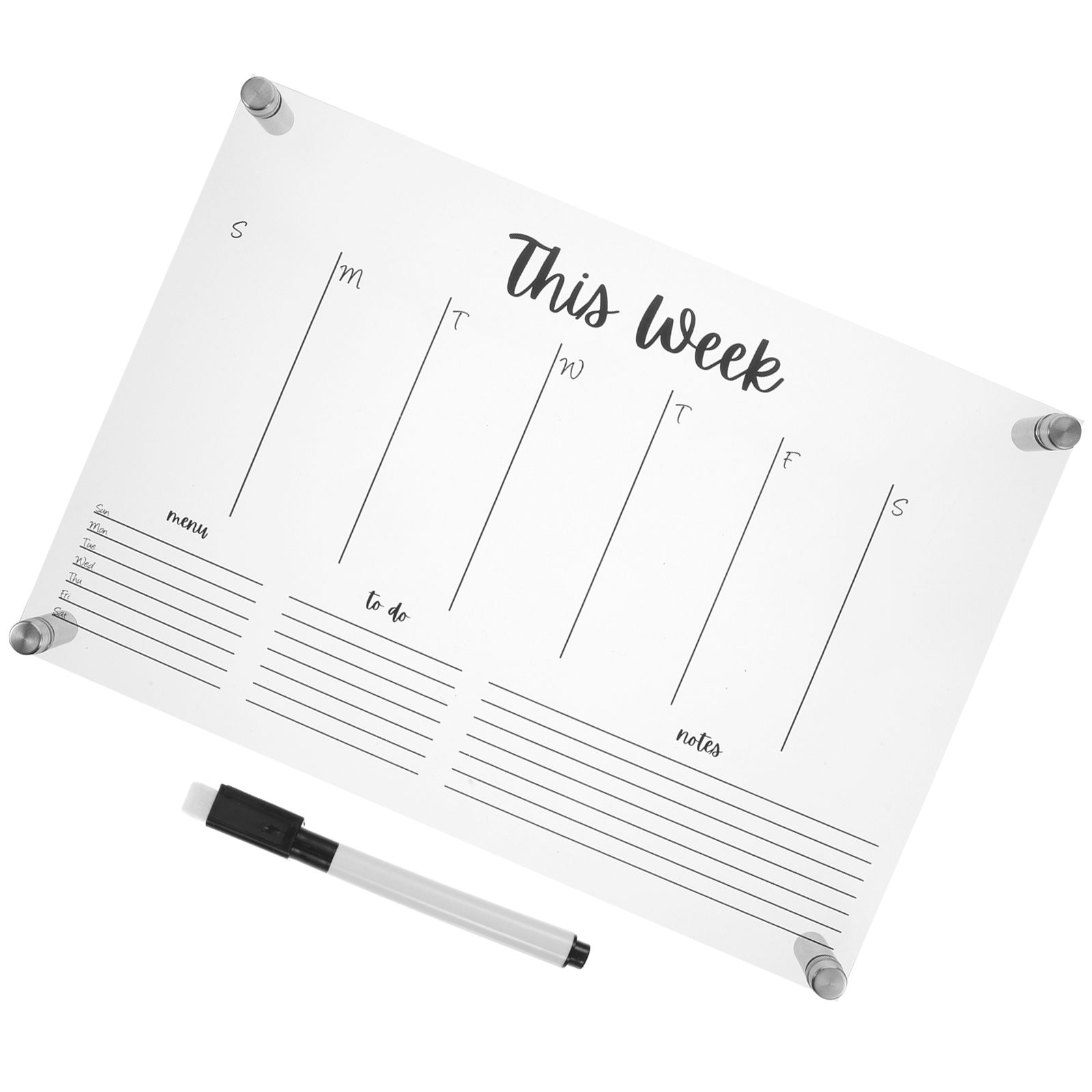 Acrylic Dry Erase Board Wall Mount Weekly Planner Fridge Calendars