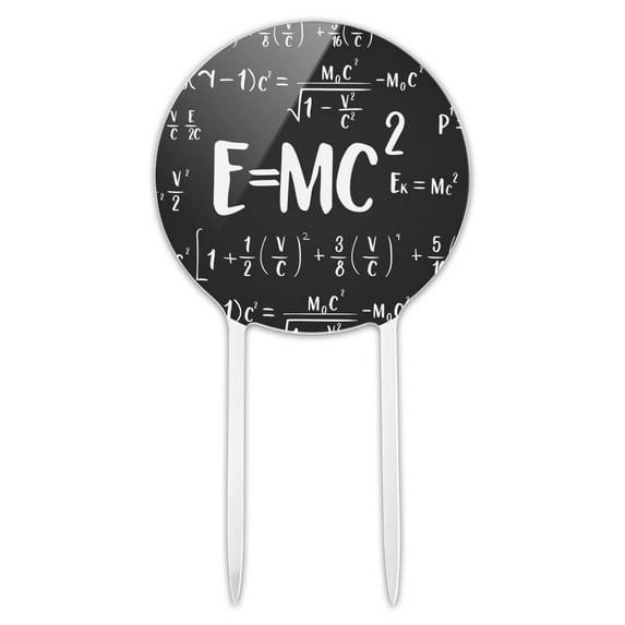 Acrylic E=MC 2 Energy Mass Equation Albert Einstein Theory of Special Relativity Math Cake Topper Party Decoration for Wedding Anniversary Birthday Graduation
