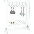 thumbnail image 1 of Acrylic Earring Display Stands Clothes Hanger Shaped Earring Organizer Holder with 6pcs Clear Hangers Clear Finish Product: 20x4.9x20.7cm, 1 of 5