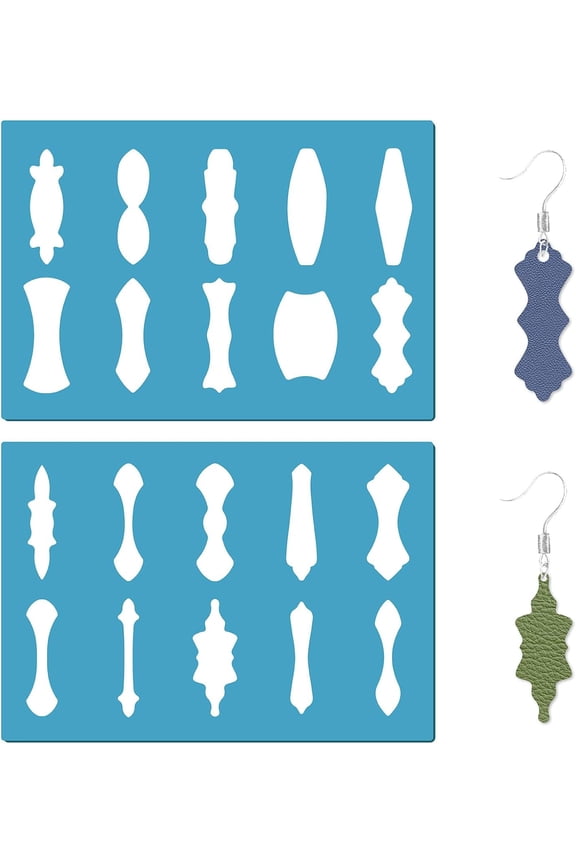 Acrylic Earring Handwork Template Card Leather Cutting Stencils Deep Sky Blue Oval 130x90x2mm 2pcs/set for DIY
