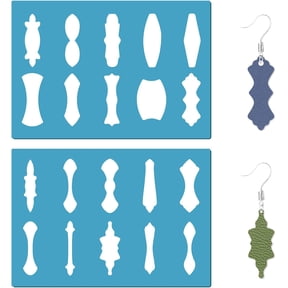 Acrylic Earring Handwork Template Card Leather Cutting Stencils Deep Sky Blue Oval 130x90x2mm 2pcs/set