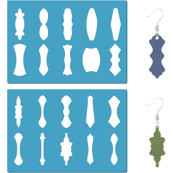 Acrylic Earring Handwork Template Card Leather Cutting Stencils Deep Sky Blue Oval 130x90x2mm 2pcs/set