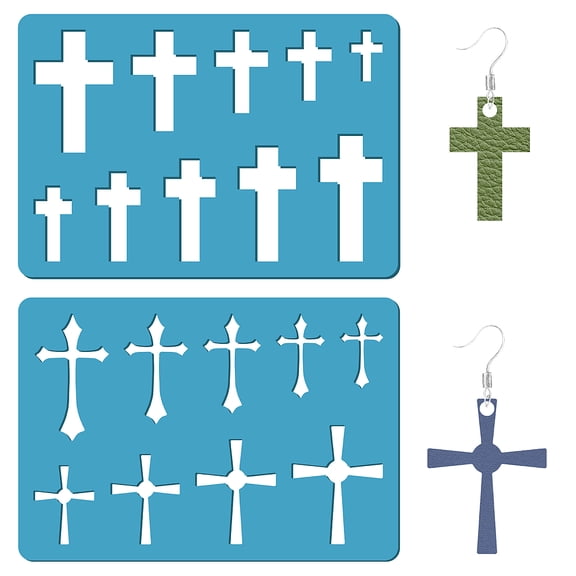 Acrylic Earring Handwork Template Card Leather Cutting Stencils Deep Sky Blue Theme 130x90x2mm 2pcs/set