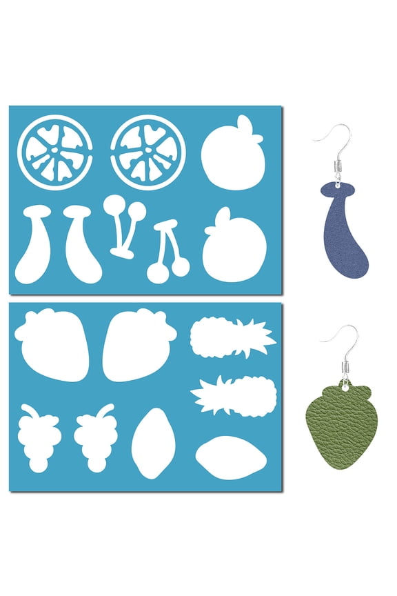 Acrylic Earring Handwork Template Card Leather Cutting Stencils Fruit 130x90x2mm 2pcs/set DIY