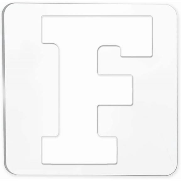 Acrylic Earring Handwork Template Card Leather Cutting Stencils Square Letter Pattern Letter.F 15.2x15.2x0.4cm