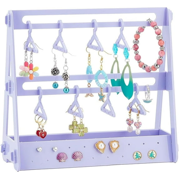 Acrylic Earring Holder Mini Hanger Rack Jewelry Display Earring Organizer Dangle Earring Hanging Acrylic Ear Studs Display Rack for Selling Retail Show Exhibition 8.8x7.8x3.5 inch