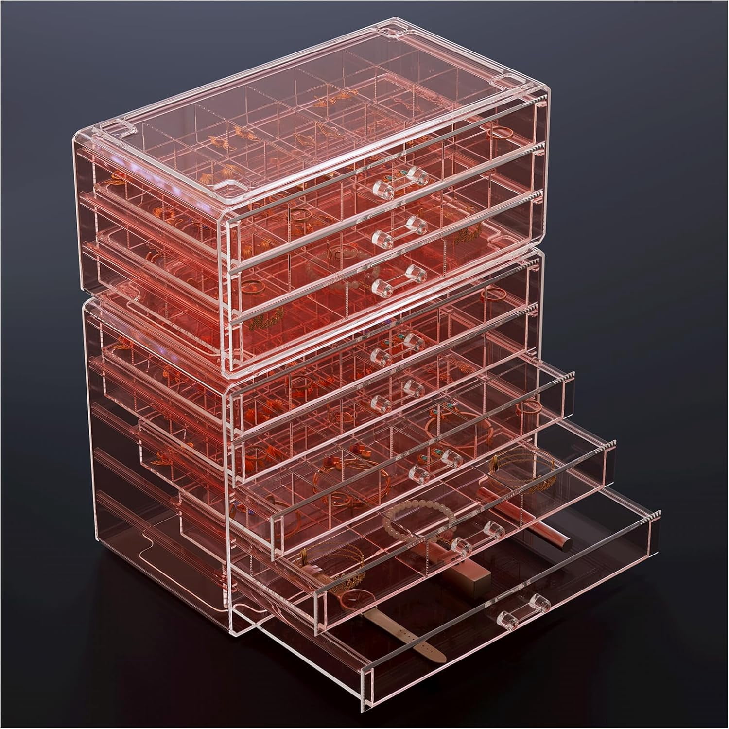 Acrylic Earrings Holder Organizer Box, Large Clear Earring Jewelry ...