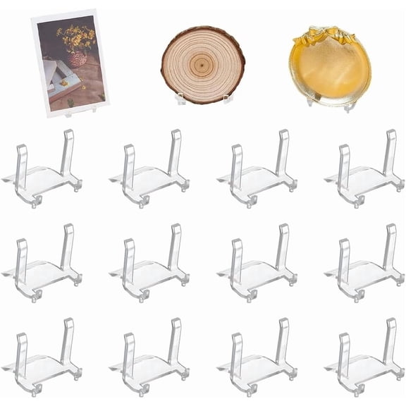 Acrylic Easel Stands Plate Stand Transparent Plastic Display Holder 2.16"x2.36"x2.05" DIY