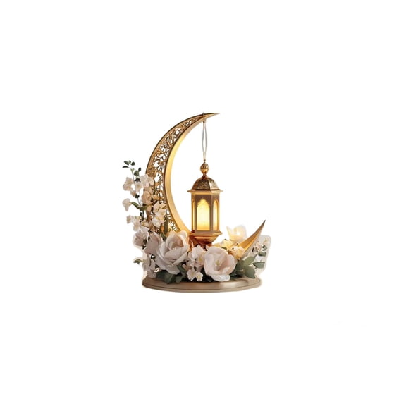 Acrylic Eid Mubarak Ornaments - Eid Mubarak Moon Castle Decoration, 2D Ramadan Hanging Ornament Moon Castle Hanging Pendant for Shelf Office Living Room Home Decor