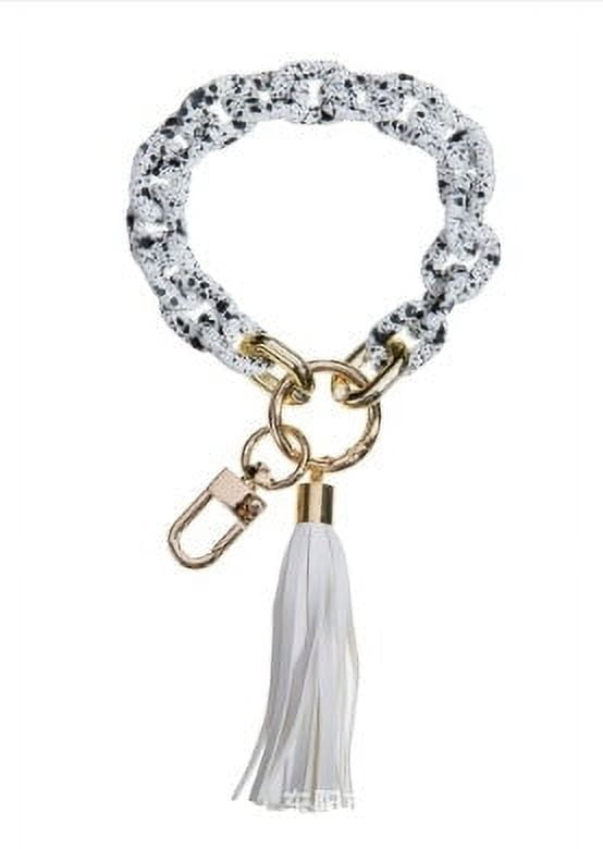 Acrylic Ellipse Key Ring, Geometric Ornament Keychain, Durable and Stylish Accessory for Keys, Bags, Purses