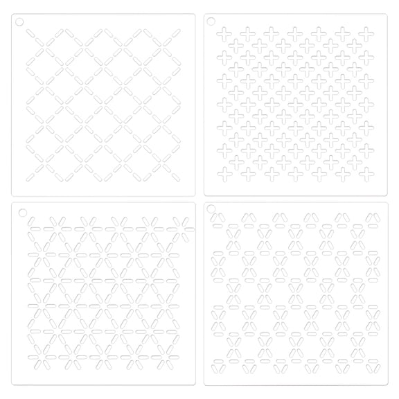 Acrylic Embroidery Tool Drawing Line Template 119.5x119.5x2.5-3mm 4pcs/set